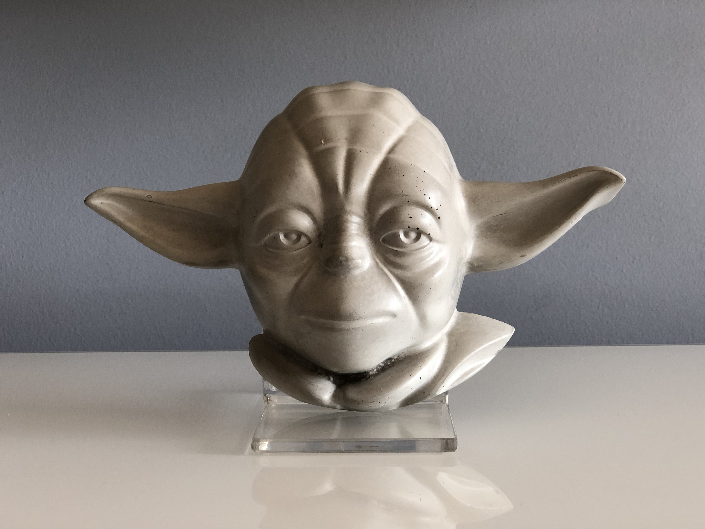 Master Yoda Concrete Head Sculpture, Concrete Yoda Bust, Star Wars