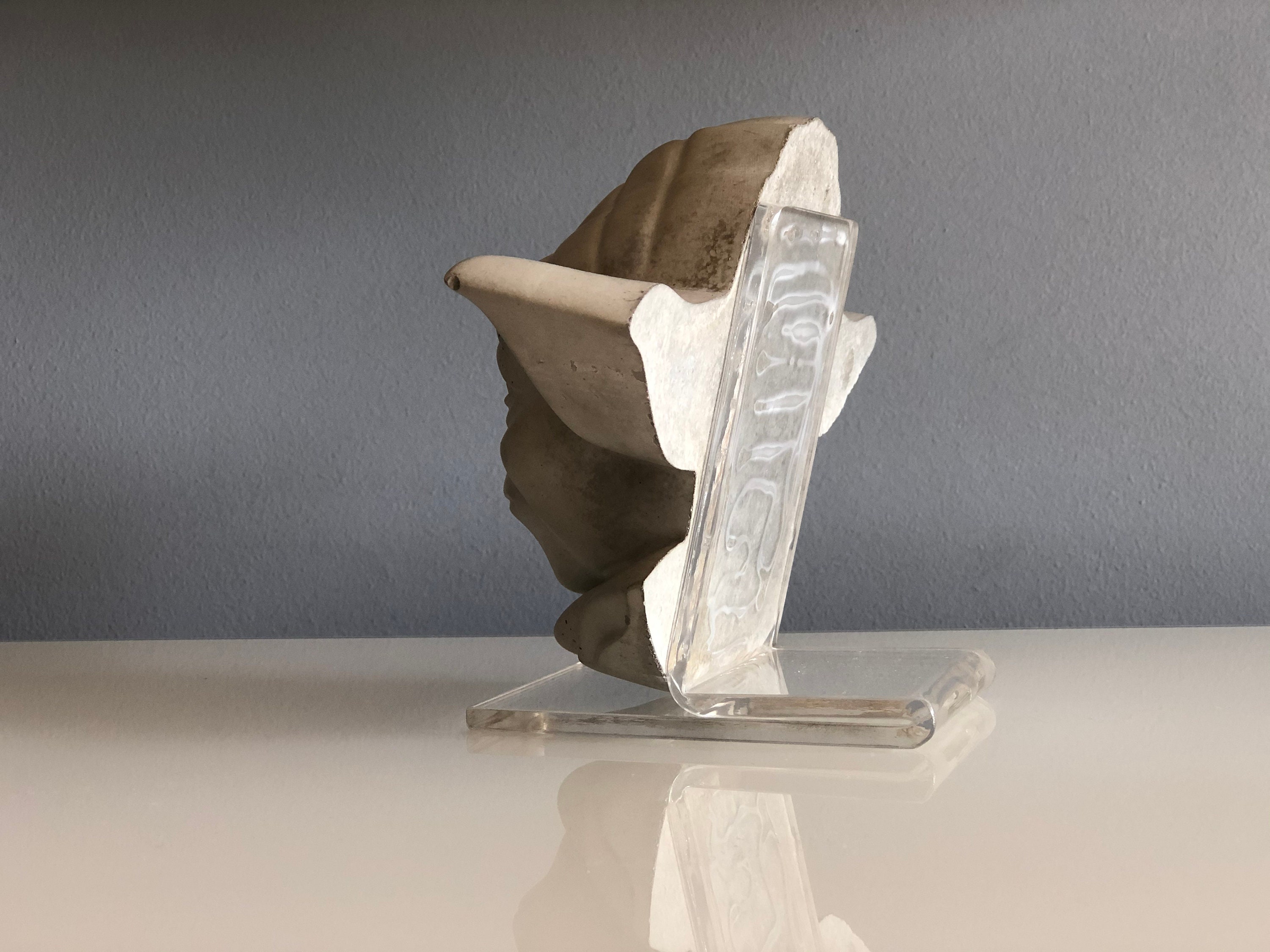 Master Yoda Concrete Head Sculpture, Concrete Yoda Bust, Star Wars