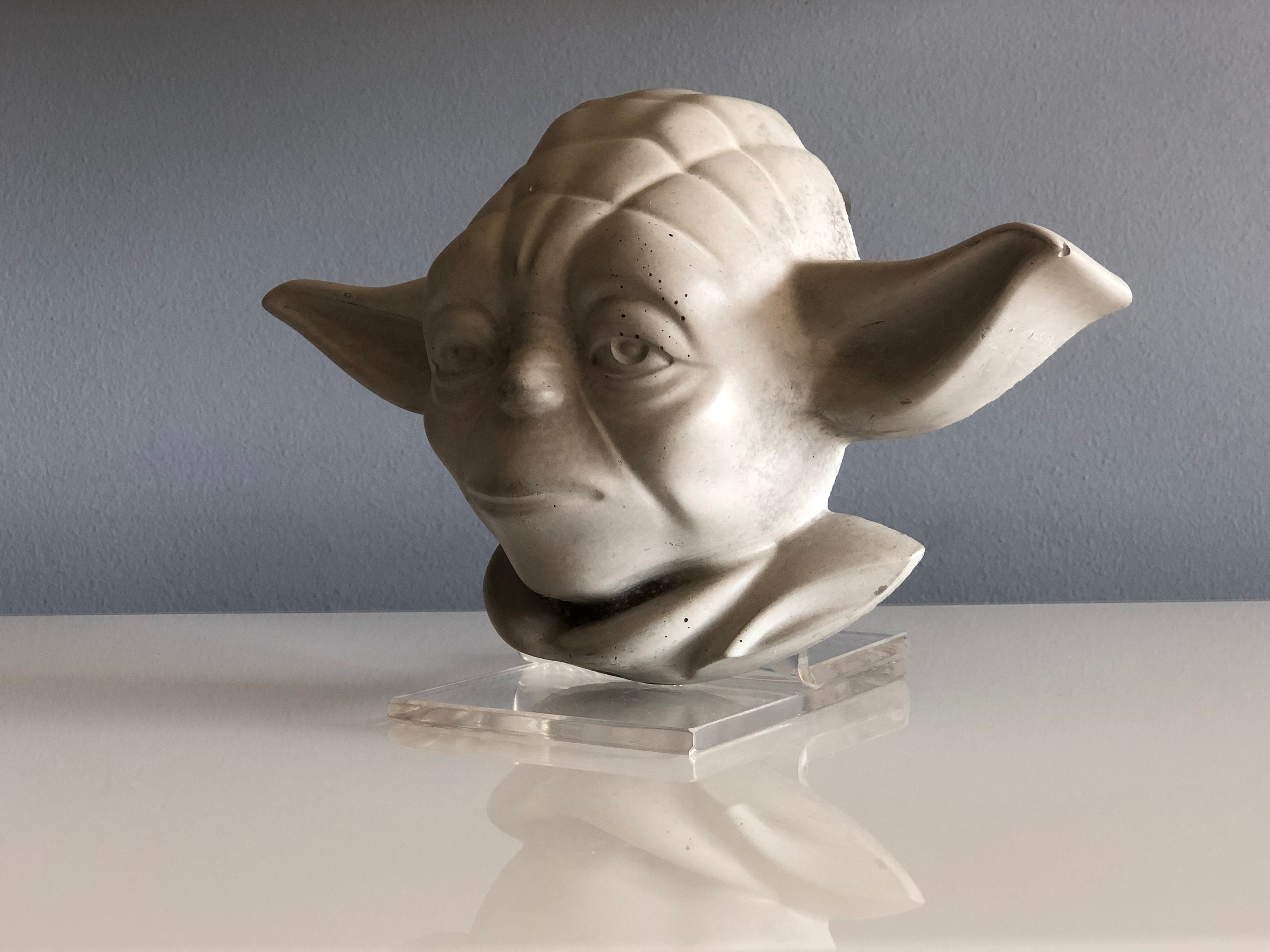 Master Yoda Concrete Head Sculpture, Concrete Yoda Bust, Star Wars Lover, Geek Gift, Yoda Figure