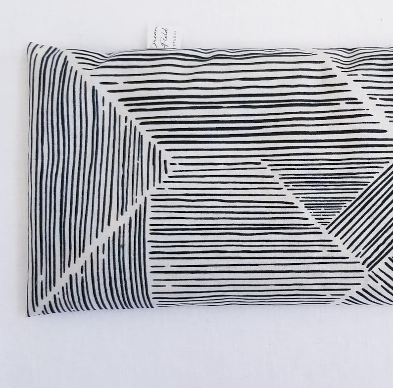 Eucalyptus Eye Pillow for Sinus and Headache Relief, Weighted Peppermint Sleep Mask - Modern Lines image 3