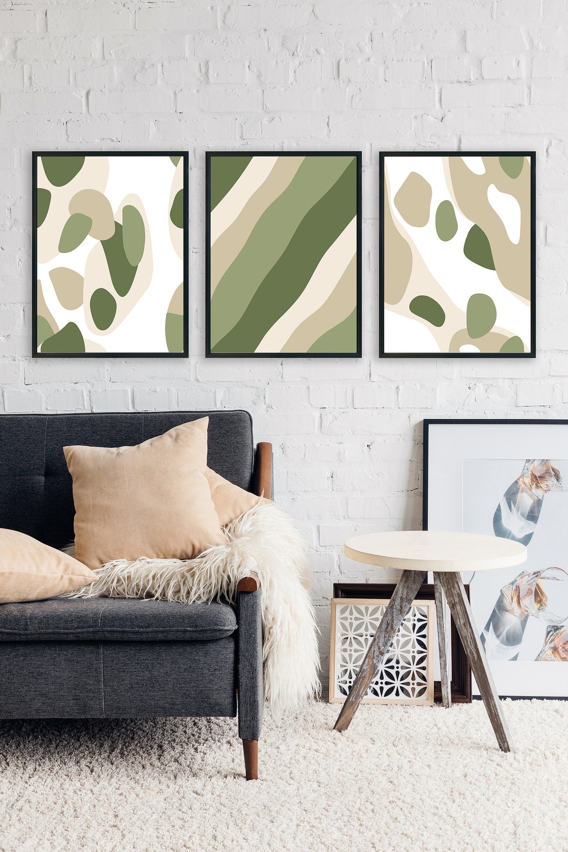 Printable Trio Abstract Wall Art Downloadable Poster 3 Etsy