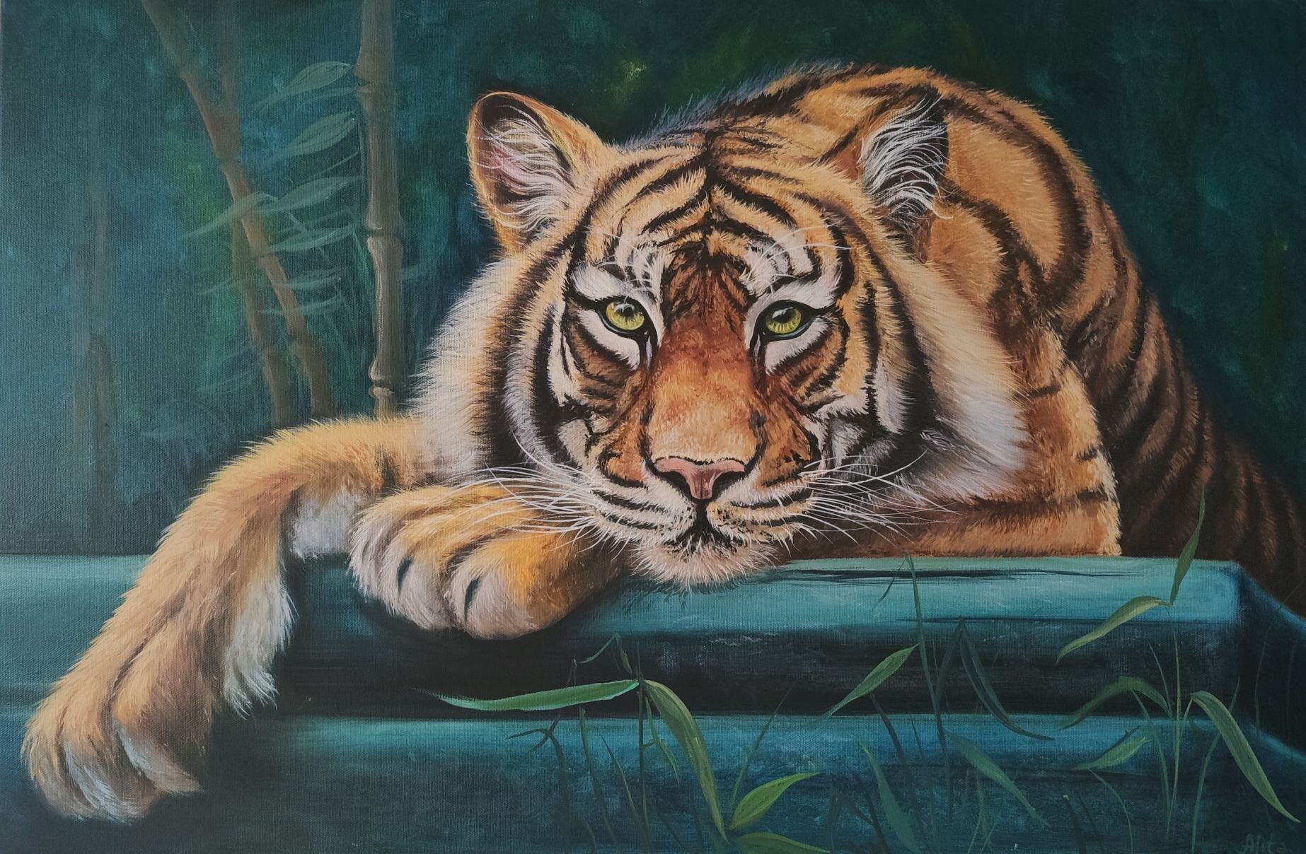 Масло тайгер. Ватагин живопись тигры. Тигр картина маслом. Картина в рамке тигр. Тигрица и Тигренок картина масло.