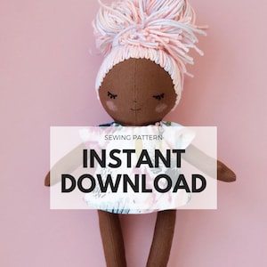 Doll and dress pattern and tutorial. 7&quot; tall with tutorials for 3 hair styles