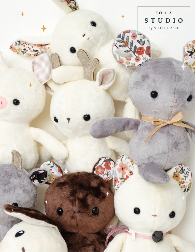 8 Plushies Sewing Pattern with Instructions image 4