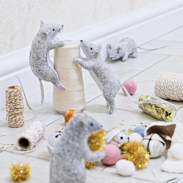 Felt mice - Patterns and instructions