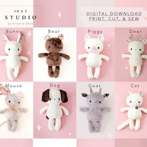 8 Plushies Sewing Pattern with Instructions image 2