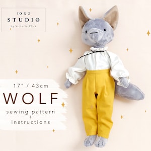 Patron de couture peluche loup et instructions photo