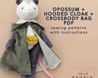 Opossum with Hooded Cloak Sewing Pattern PDF