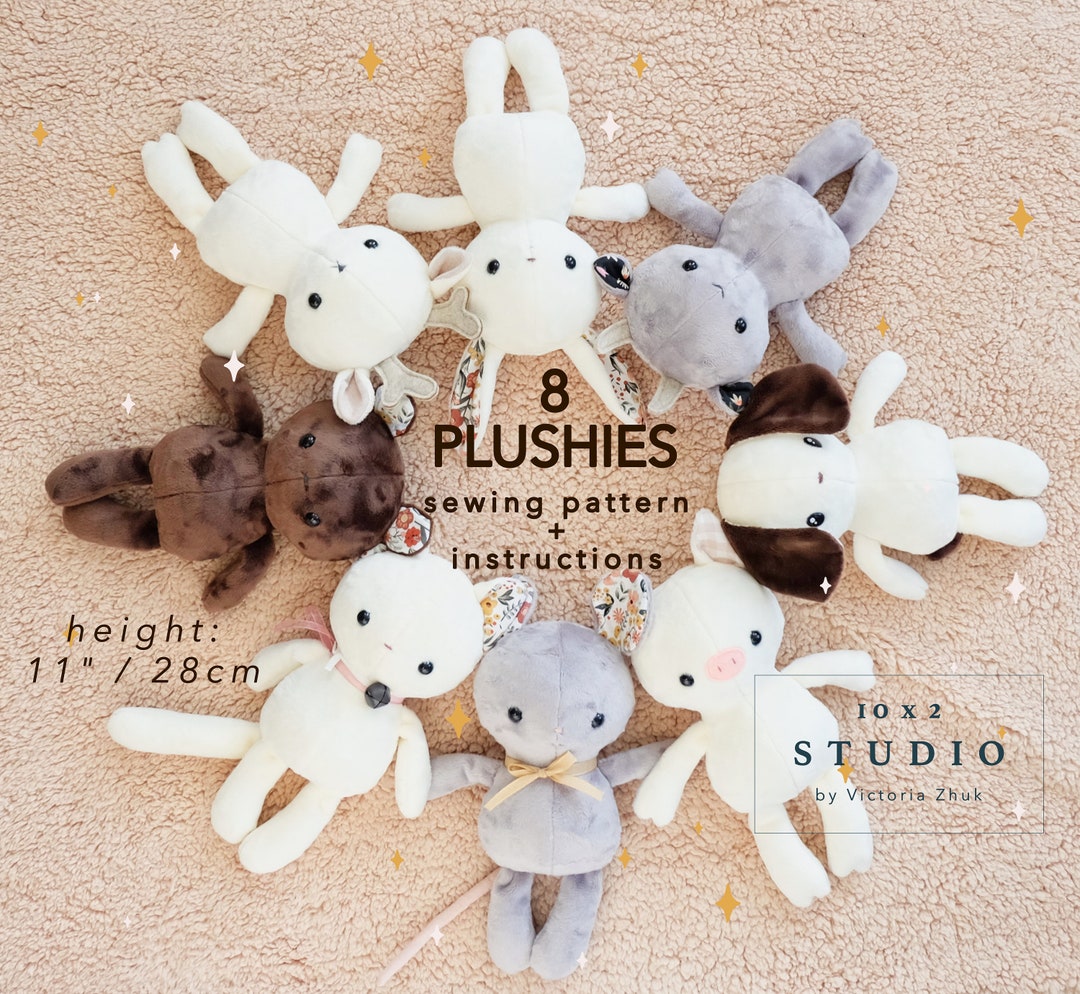 8 Plushies Sewing Pattern With Instructions Etsy