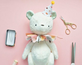 Teddy Bear sewing pattern with instructions.