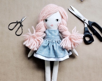 Rag doll pattern and tutorial. 16" tall