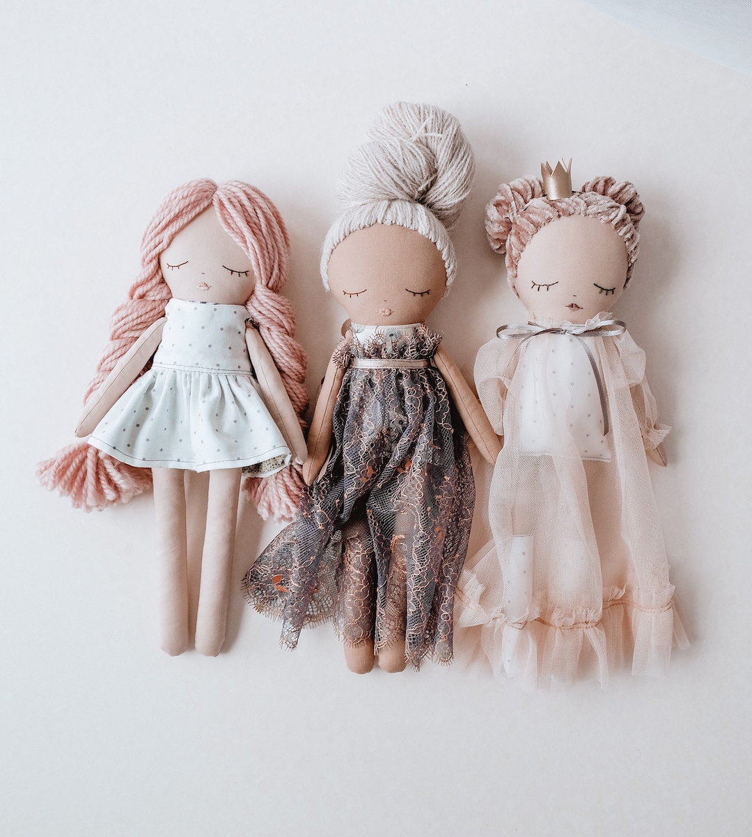 Princess Doll Sewing Pattern With 3 Hairstyles, 3 Dresses, 4 Face Templates  detailed Instructions in English 