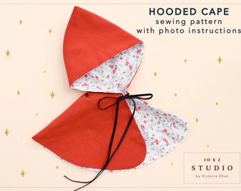 Hooded Cape sewing pattern PDF for Anthro Animals