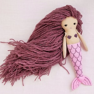 8" mermaid pattern and detailed instructions in English ( 3 hairstyles included)