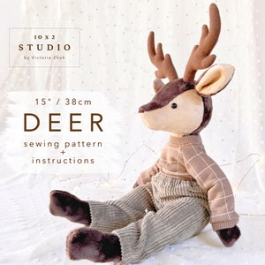 Deer with pants and sweater sewing pattern and instructions