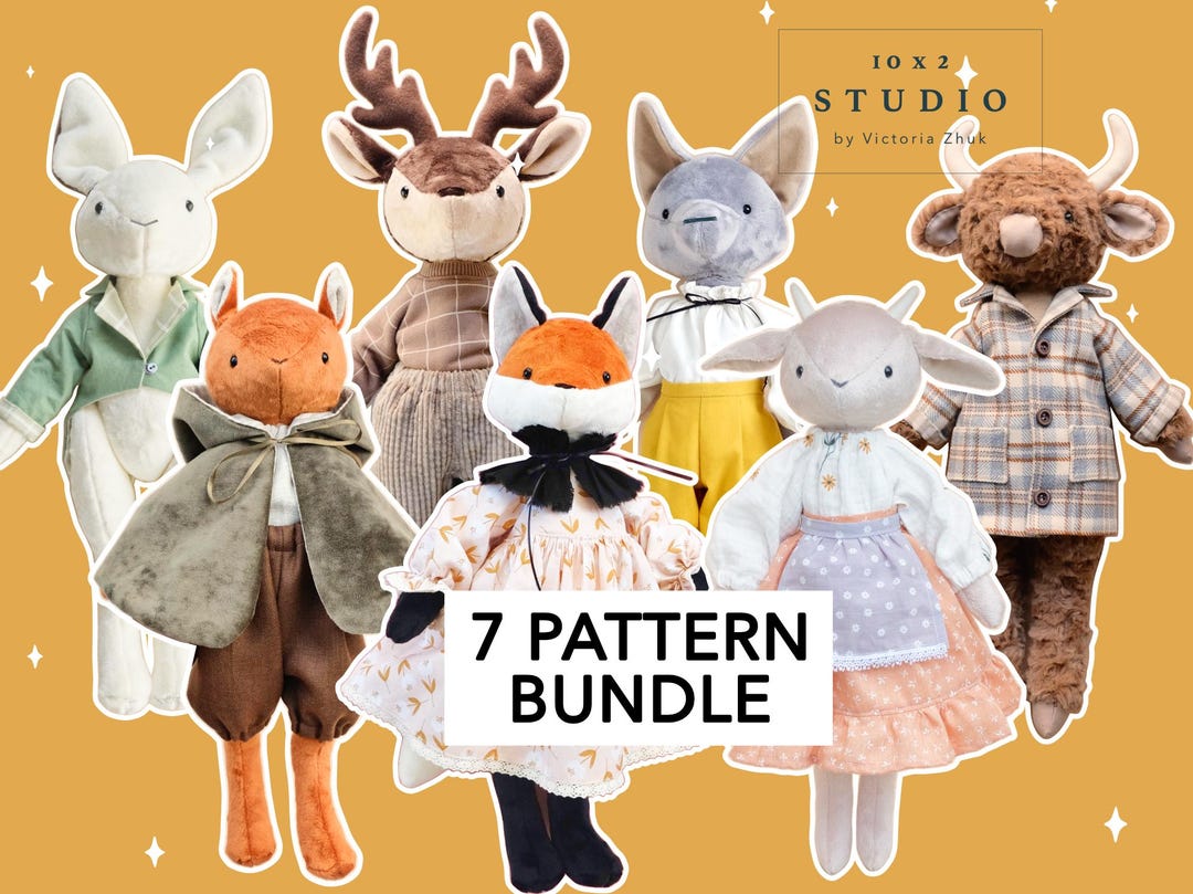アニマルパターンの本　PATTERN'S 8 ANIMALS 7 Pattern Bundle: Anthro Animal Family PDF, Hare, Deer, Fox