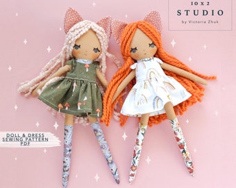 Doll and dress sewing pattern 15.5" (40cm) high