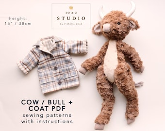 Cow Bull in Coat Sewing Pattern PDF