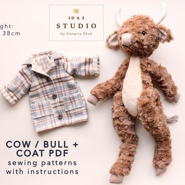 Cow Bull in Coat Sewing Pattern PDF