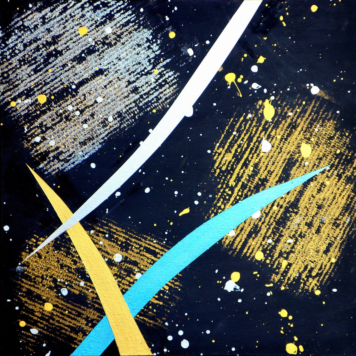 Metallica acrylschilderij met diverse metallic kleuren | Etsy