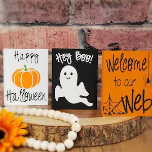 Halloween sign; tiered tray signs; mini signs