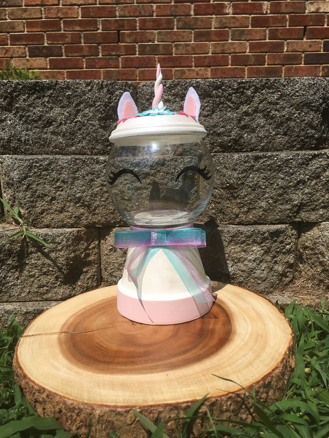 Unicorn Terra Cotta Candy Dish Unicorn Decor Glass Unicorn Etsy