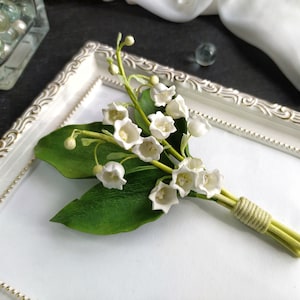 Lily of the valley boutonniere Groom boutonniere Lily of the valley brooch