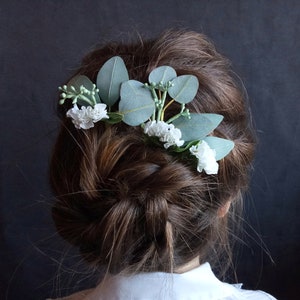 Eucalyptus wedding hair pins Greenery wedding hair piece Bridal hair accessory Eucalyptus wedding Bridal leaf hair piece Bride headpieces