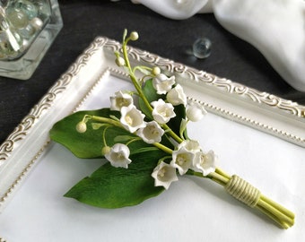 Lily of the valley boutonniere Groom boutonniere Lily of the valley brooch