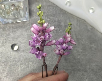 Heather flower hair pins Scottish heather hair piece Scottish bride Scottish wedding hair accesories