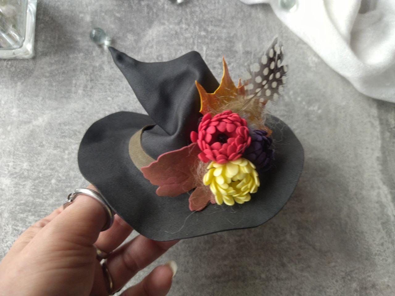 Chapeau De Sorcière Miniature Noir - Pince à Cheveux Pour Halloween, Déguisement - Accessoire Photo Fête