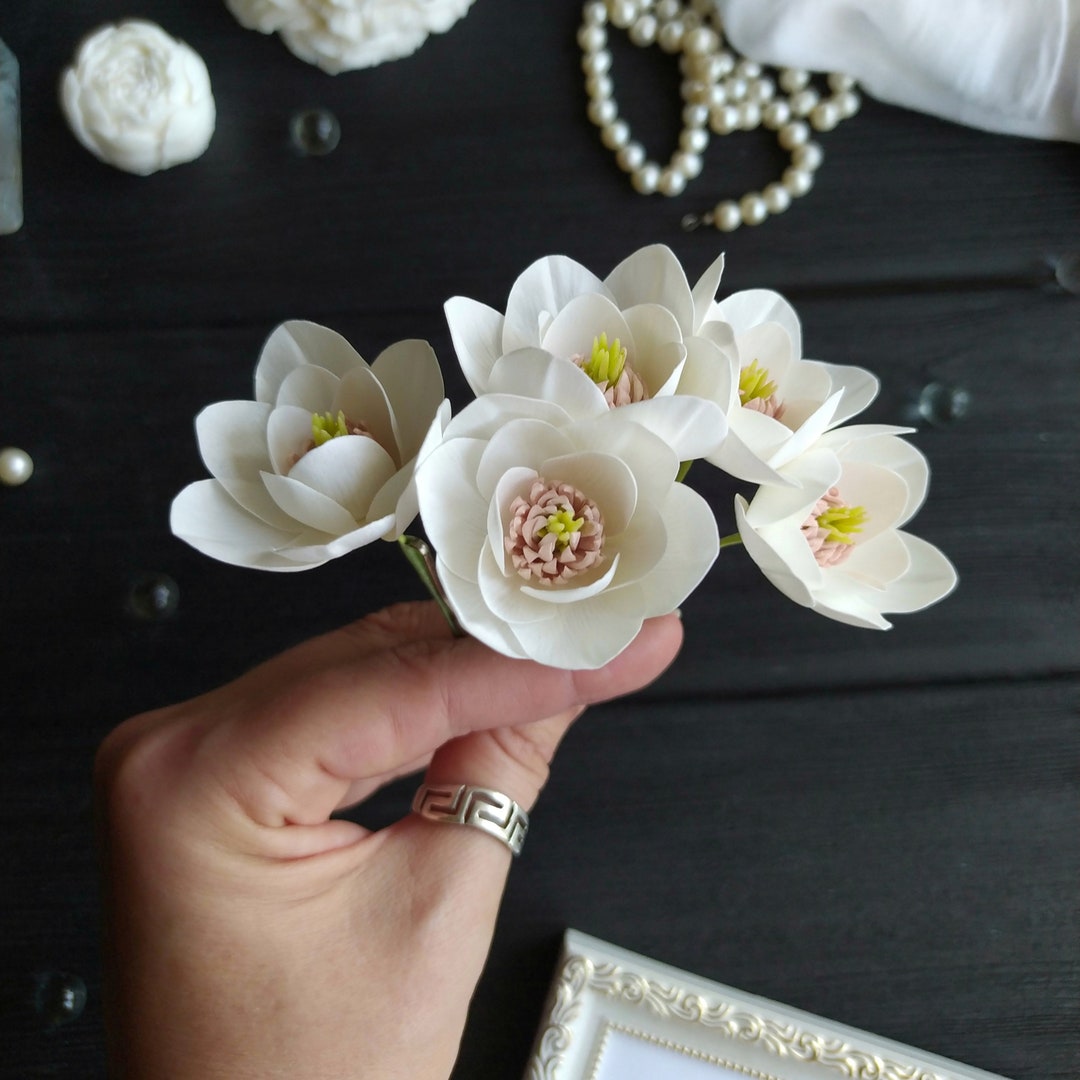 Anthropologie Magnolia Flower Hair Pins Bridal Anthropologie | Accessories | Anthropologie Magnolia Flower  main image 3