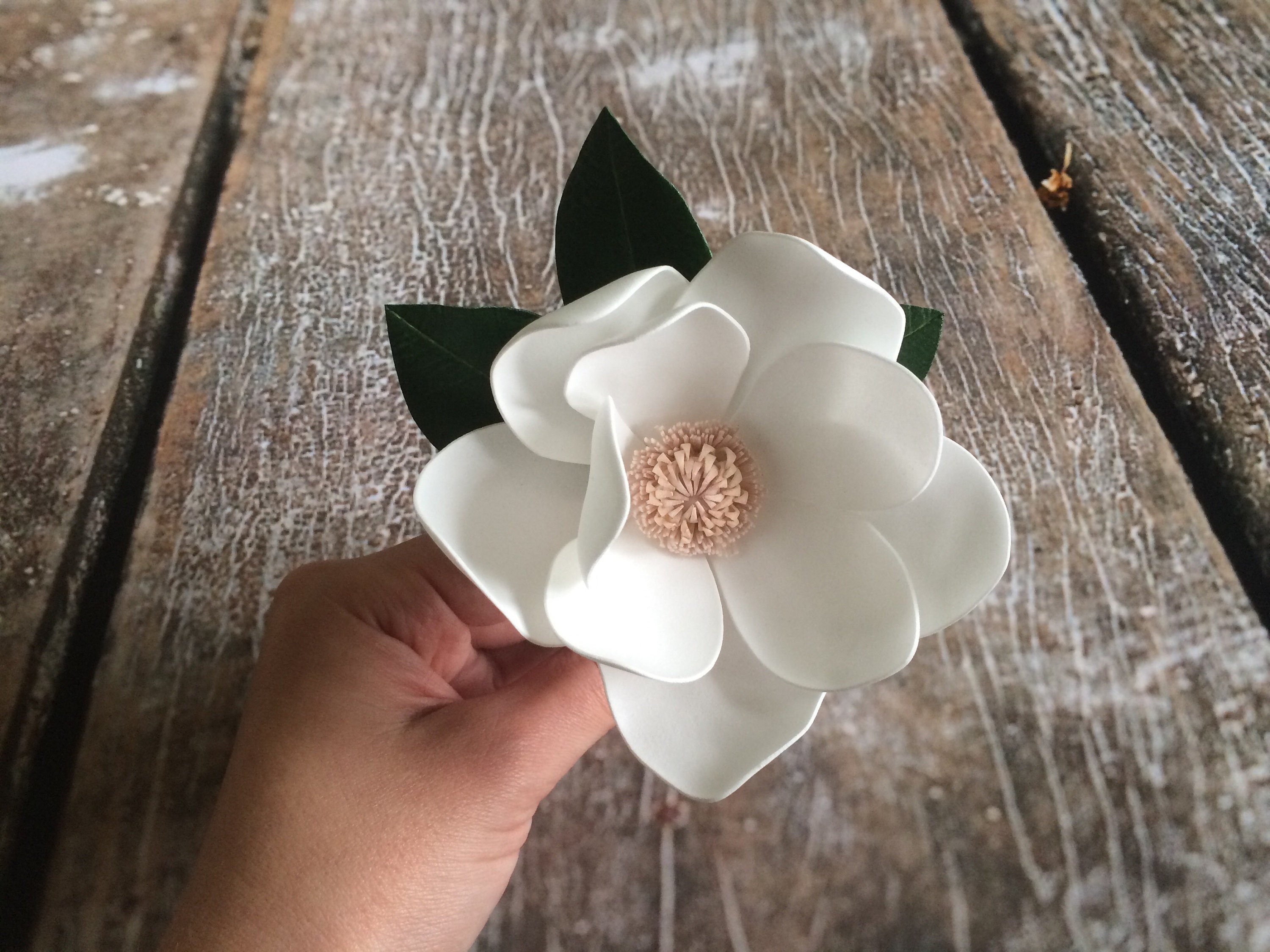 Magnolia hair piece White magnolia hair pin Bridal hair Etsy