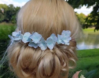 Hydrangea hair pins Wedding hair piece Blue hydrangea
