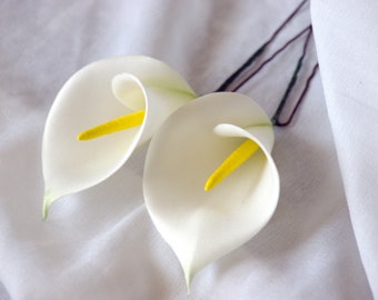 Bemalte Emaille-Haarspange Mit Kristallbesatz – Calla-Lilien-Motiv In Rot, 15 Cm, Für Festliche Frisuren
