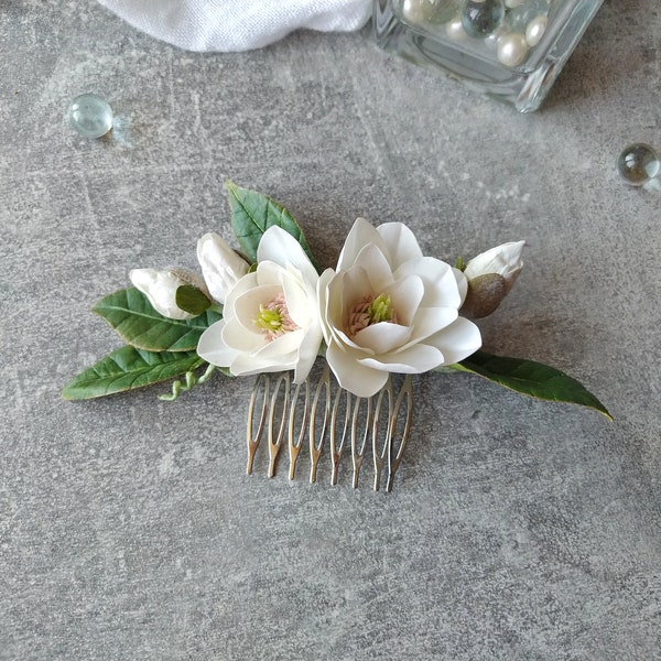 Magnolia Hair Clip Etsy