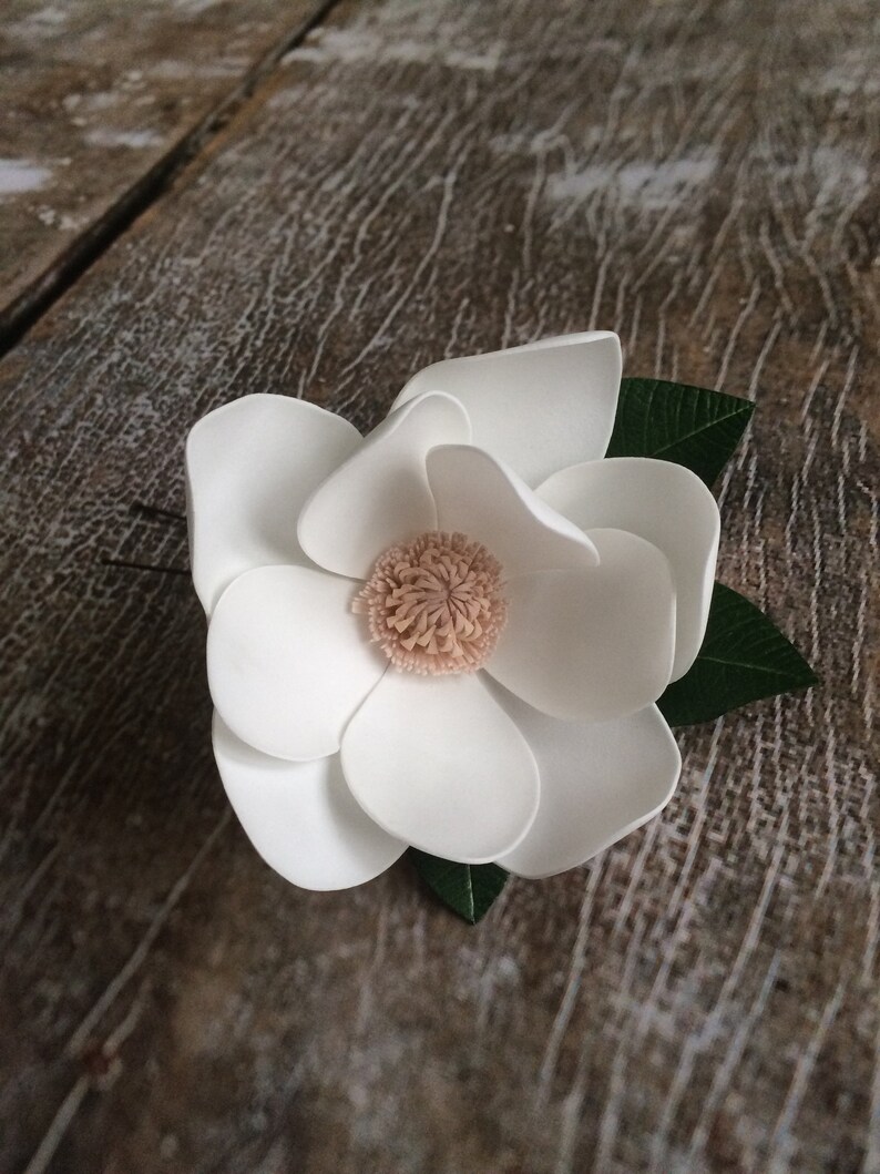 Magnolia Hair Piece White Magnolia Hair Pin Bridal Hair Etsy