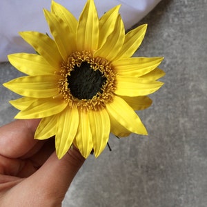 Sunflower Hair Pin: Yellow Flower Bridal Hair Piece