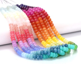 8mm Rainbow color Quartz smooth rondelle Beads, 15 inch Multi Quartz plain Gemstone Bead, AAA wholesale Quartz craft Jewelry, Gift for her