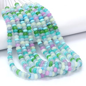 8mm Mix color Quartz smooth rondelle Beads, 15 inch Multi Disco Quartz plain Gemstone Bead, AAA wholesale Quartz craft Jewelry Gift for her