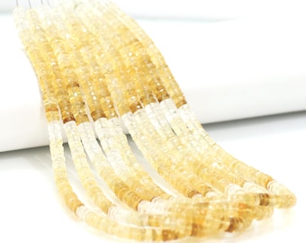 AAA Natural Citrine shaded faceted heishi tyre shape Beads, 5-8mm Top Quality Citrine faceted Gemstone Beads, wholesale beads, Jewelry craft