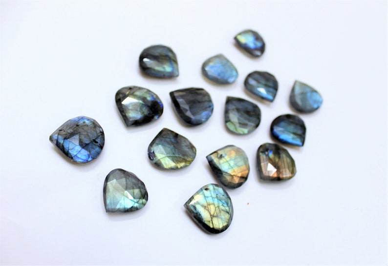 Labradorite Gemstone Faceted Heart Briolettes Loose Gemstone Jewelry Making Labradorite Gemstone Faceted Heart Briolettes Loose Gemstone Jewelry Making