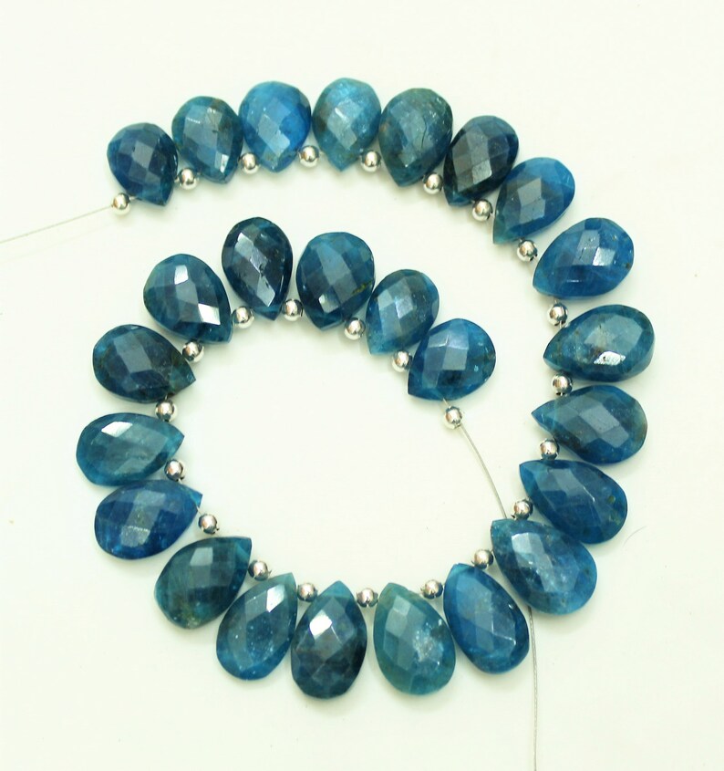 26 Pieces natural NEON APATITE Faceted Long Teardrop shape briolettes loose gemstone beads,natural gemstone for jewelry,