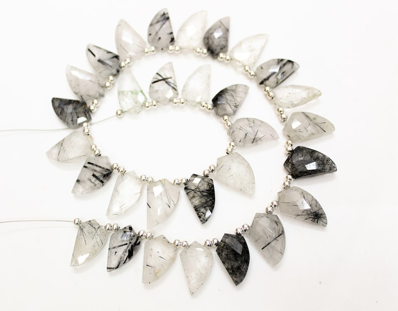 30 Pieces Strand Black Rutile Faceted Mango shape briolettes loose gemstone beads,Rutile gemstone necklace,beaded jewelry