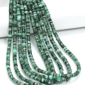 AAA Natural Emerald faceted heishi tyre shape Beads, 6-8mm Top Quality Emerald faceted Gemstone Beads, wholesale bead, craft Jewelry for her