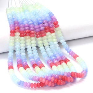 8mm Multi color shaded Quartz smooth rondelle Beads, 15&quot; Multi Quartz plain Gemstone Bead, AAA wholesale Quartz craft Jewelry, Gift for her
