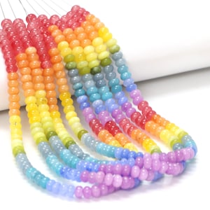 8mm Multi Pink sky yellow shaded smooth rondelle Beads,15inch shaded plain Rondelle Gemstone Bead AAA wholesale craft Jewelry Gift for her