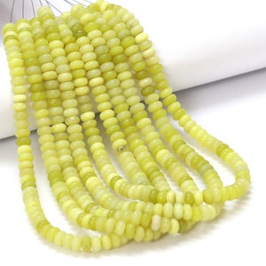 8mm Lawn Green color Quartz smooth rondelle Beads, 15 inch lawn Green Quartz plain Gemstone Bead, AAA wholesale craft Jewelry, Gift for her