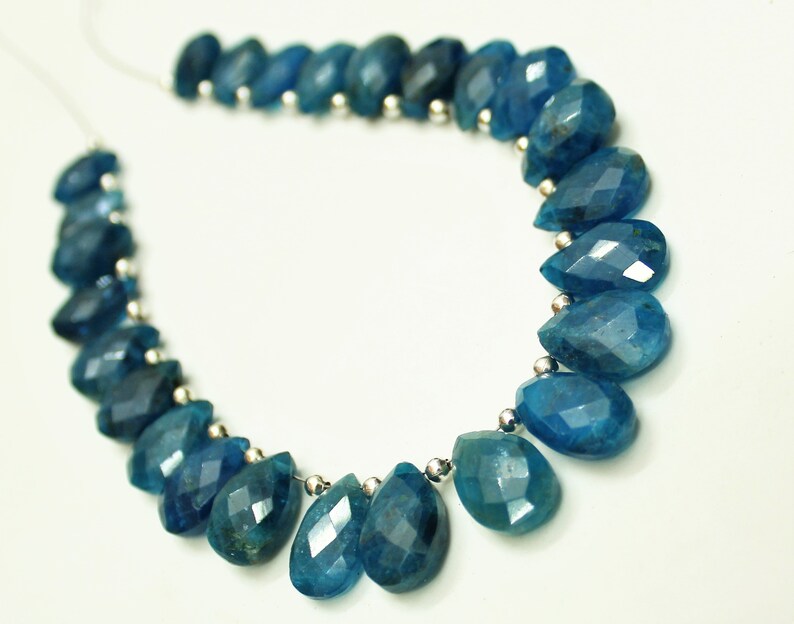 26 Pieces natural NEON APATITE Faceted Long Teardrop shape briolettes loose gemstone beads,natural gemstone for jewelry,