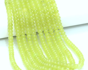 8 mm limonkowo-zielone gładkie koraliki chalcedonowe, 15-calowe gładkie koraliki z kamieni szlachetnych, hurtowa sprzedaż biżuterii kwarcowej AAA na prezent dla niej
